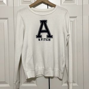 Abercrombie & Fitch White Soft Crew Neck Sweater (SMALL)